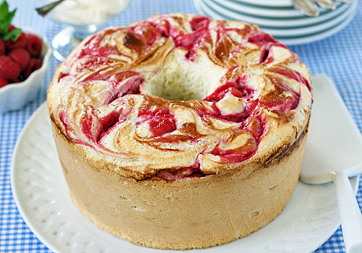 Raspberry Swirl Angel Food