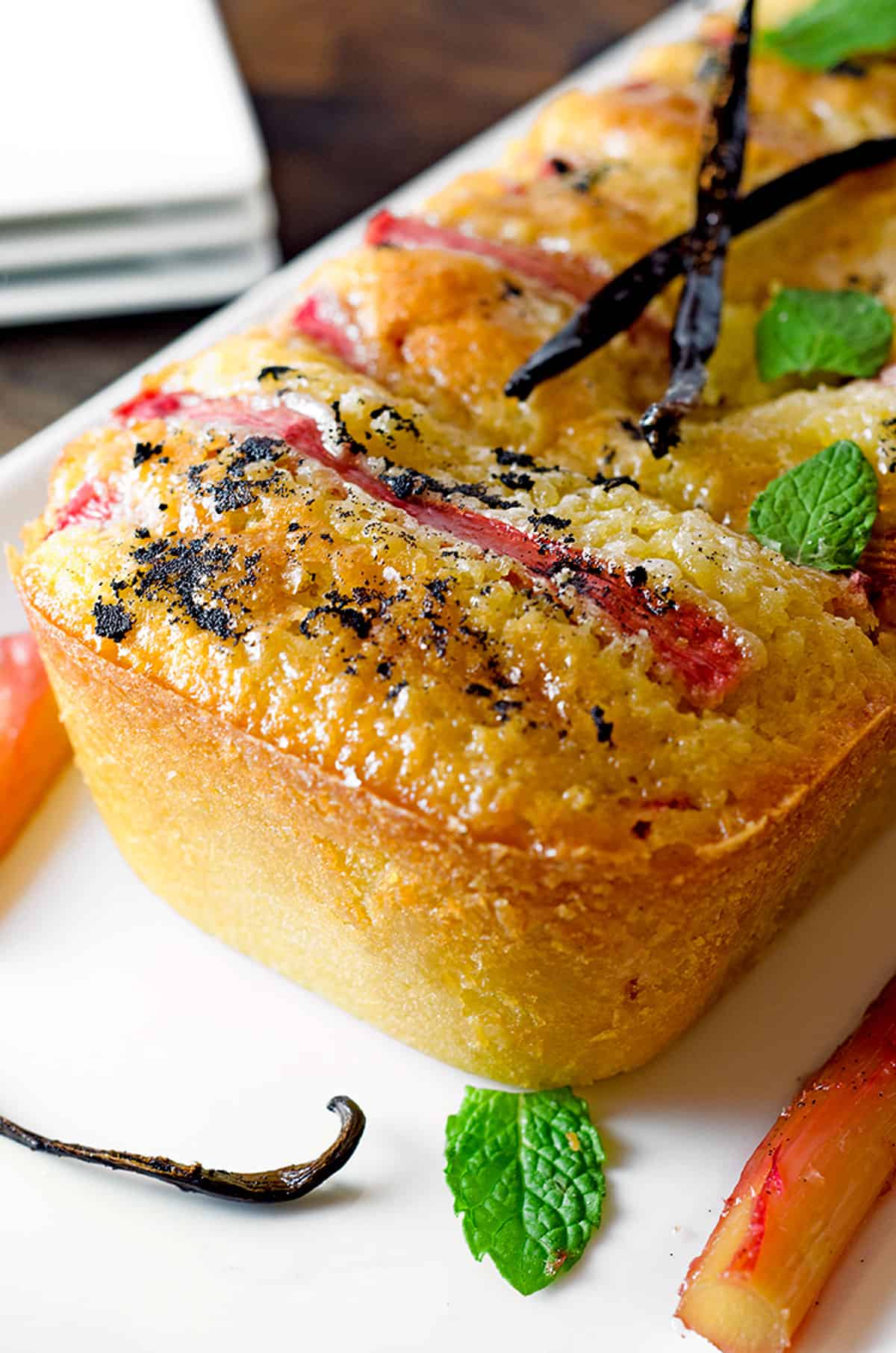 Rhubarb Vanilla Bean Cake