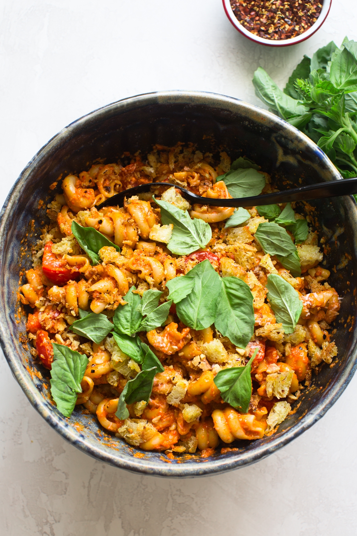 Roasted Red Pepper Walnut Pasta