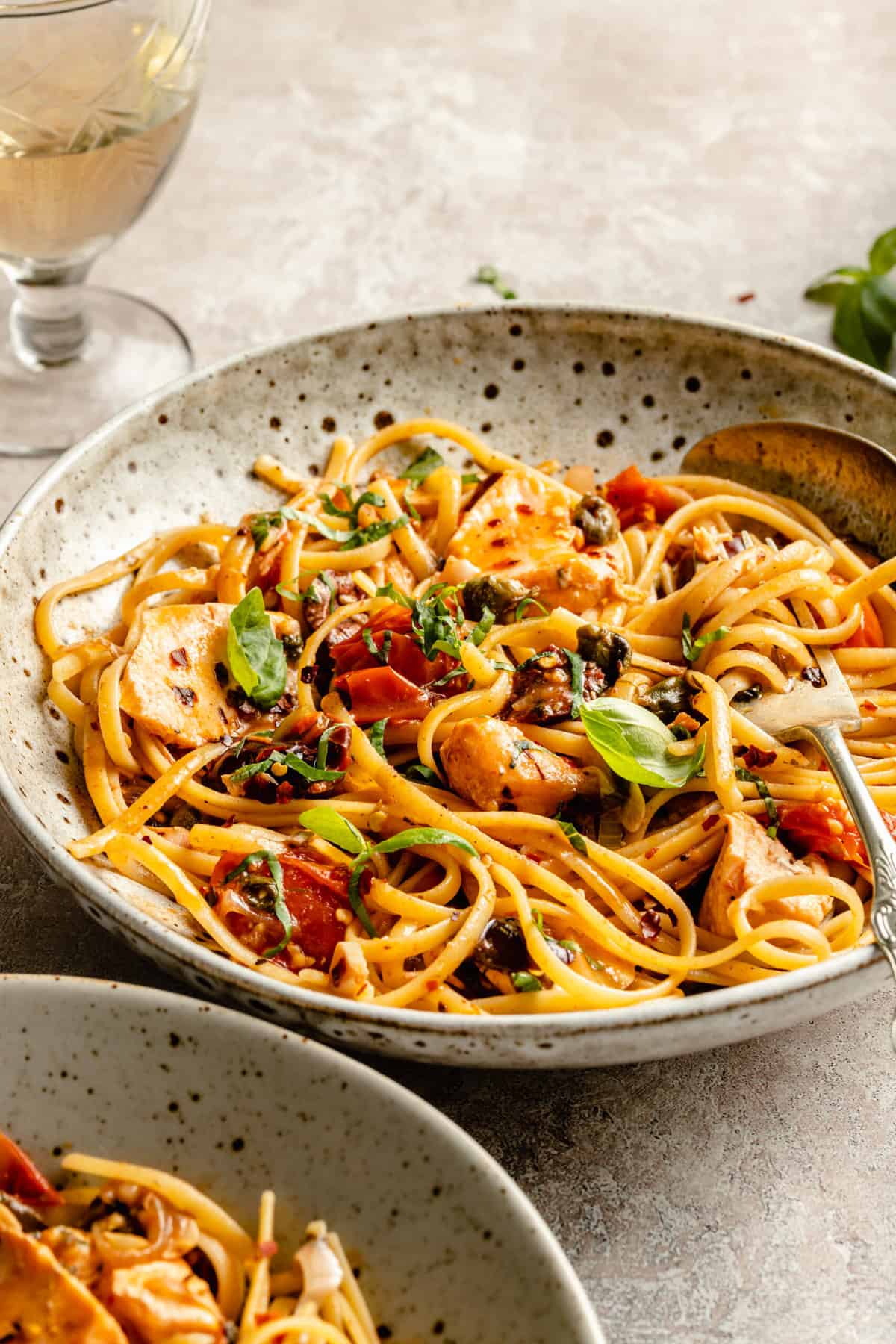 Salmon Pasta With Cherry Tomatoes