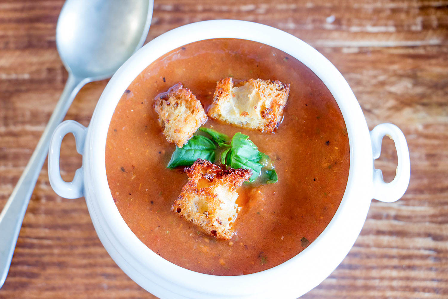 Tomato Soup with Crispy Croutons
