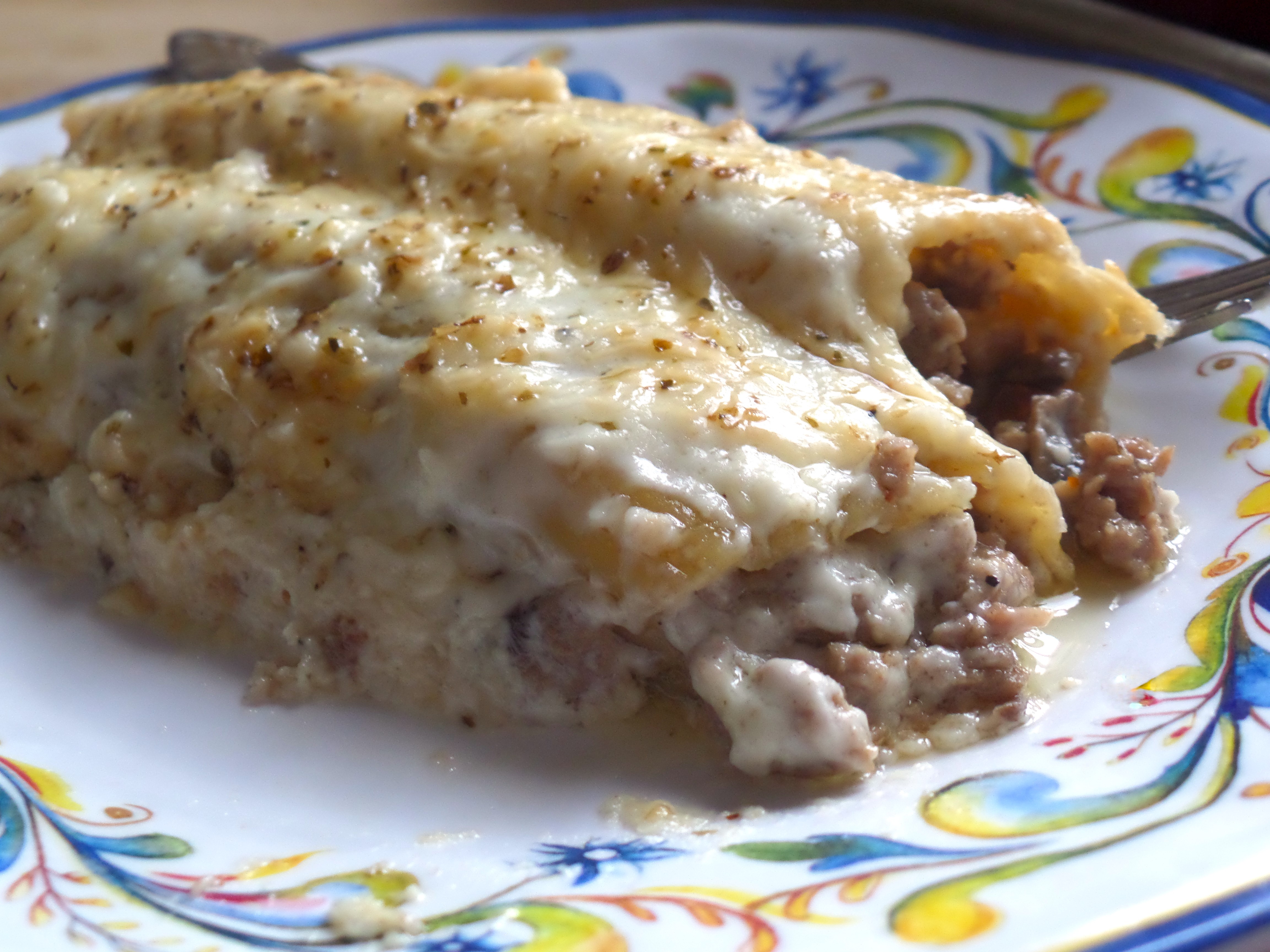 Sausage Manicotti With Béchamel