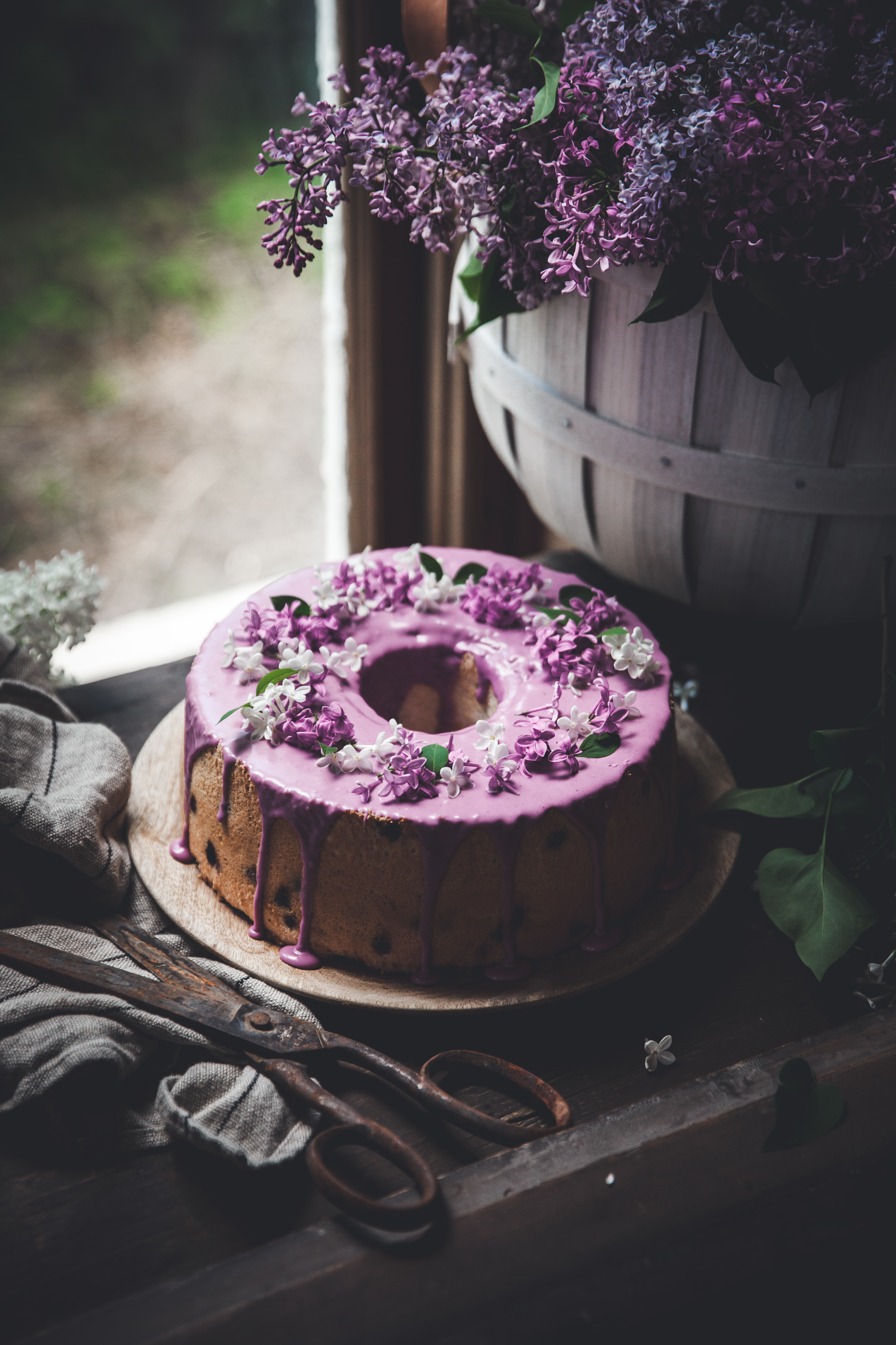 Lavender Angel Food Cake