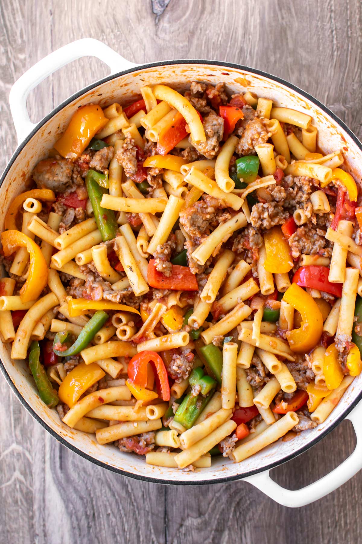 Spicy Sausage and Peppers Pasta