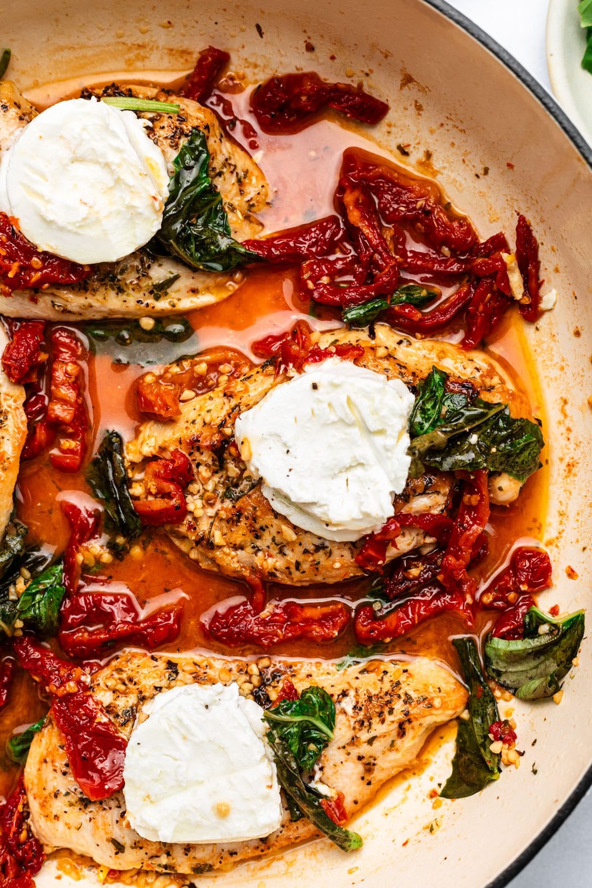 Chicken Thighs with Sun-Dried Tomatoes and Goat Cheese