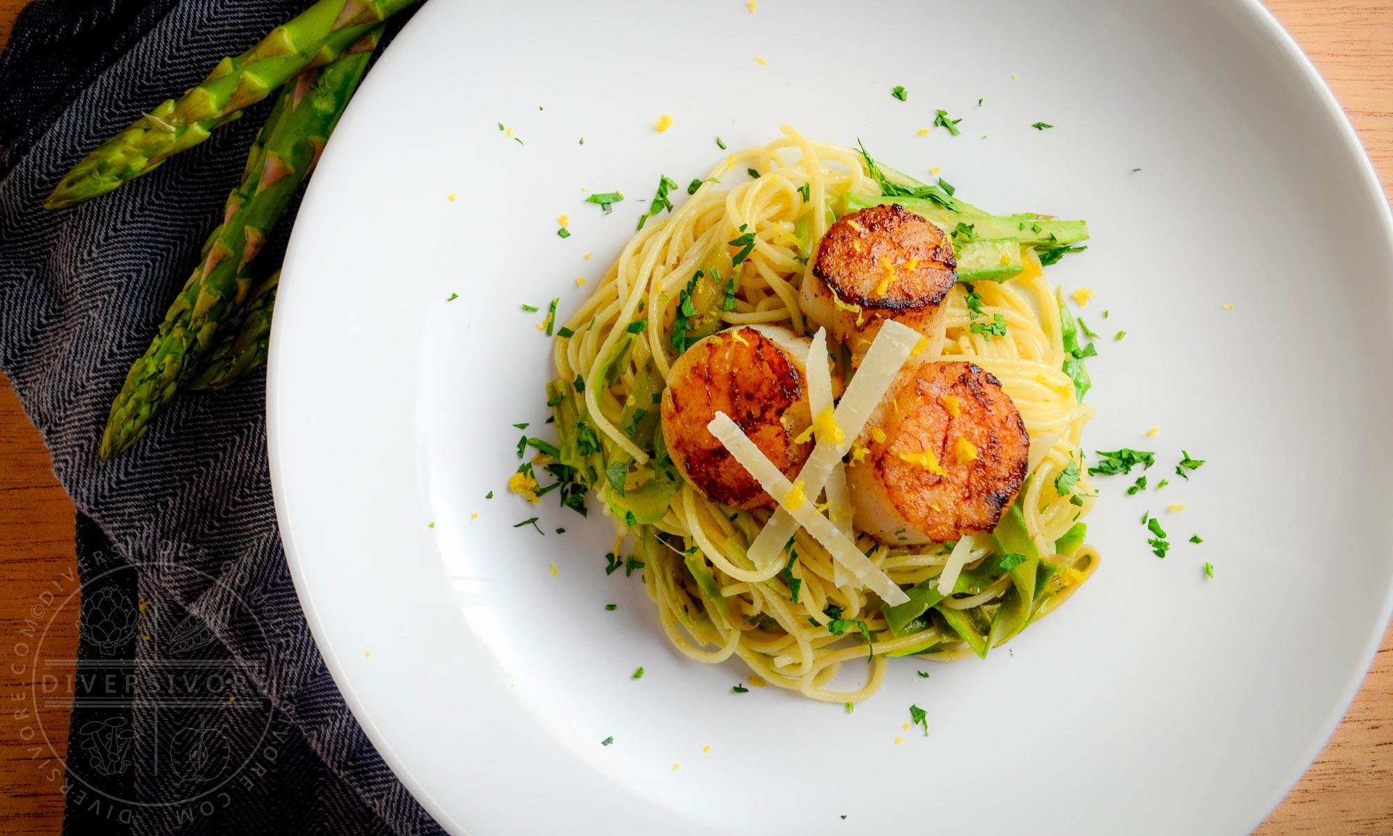 Asparagus Scallop Spaghetti