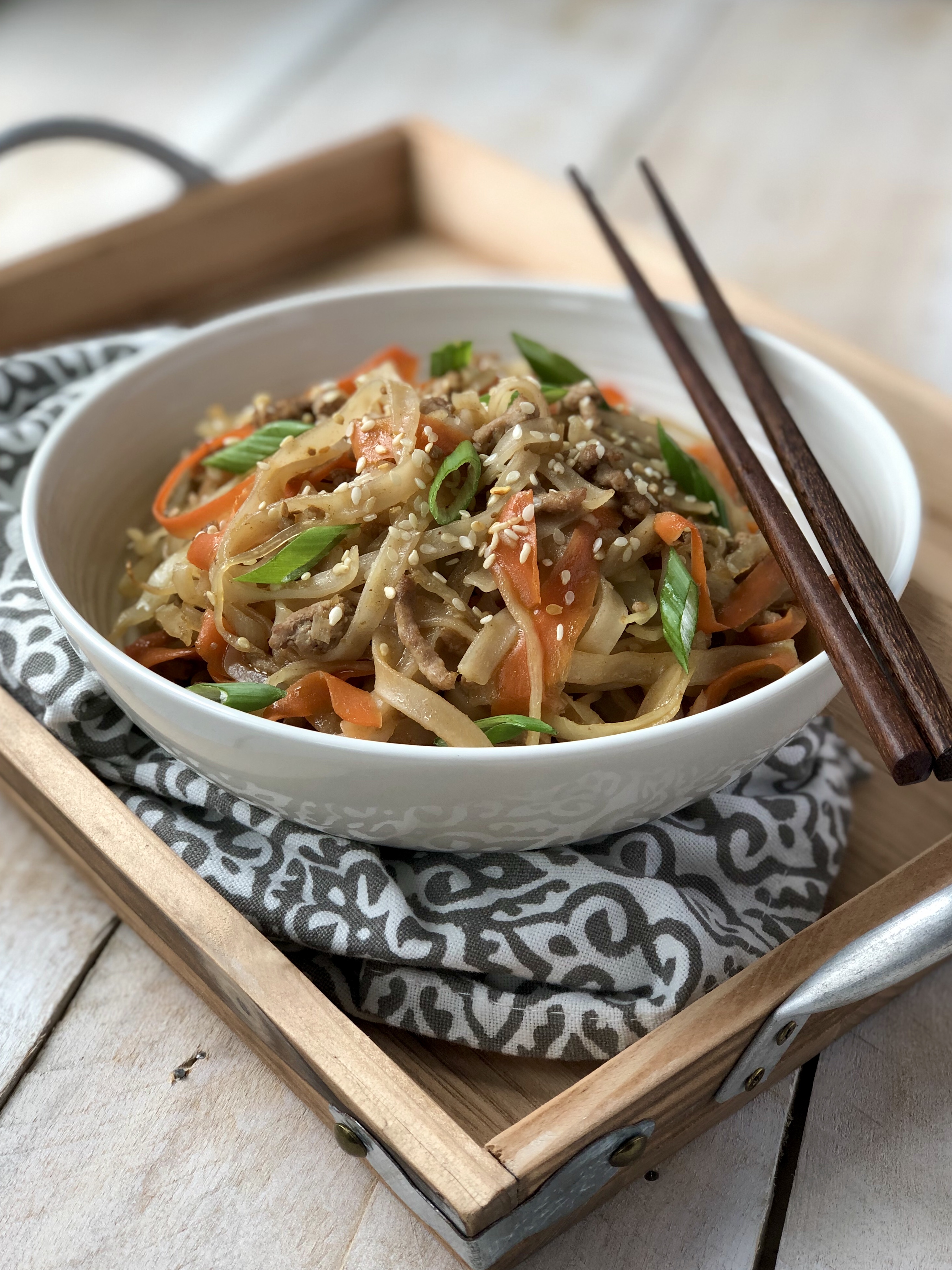Asian Sesame Pork Noodles