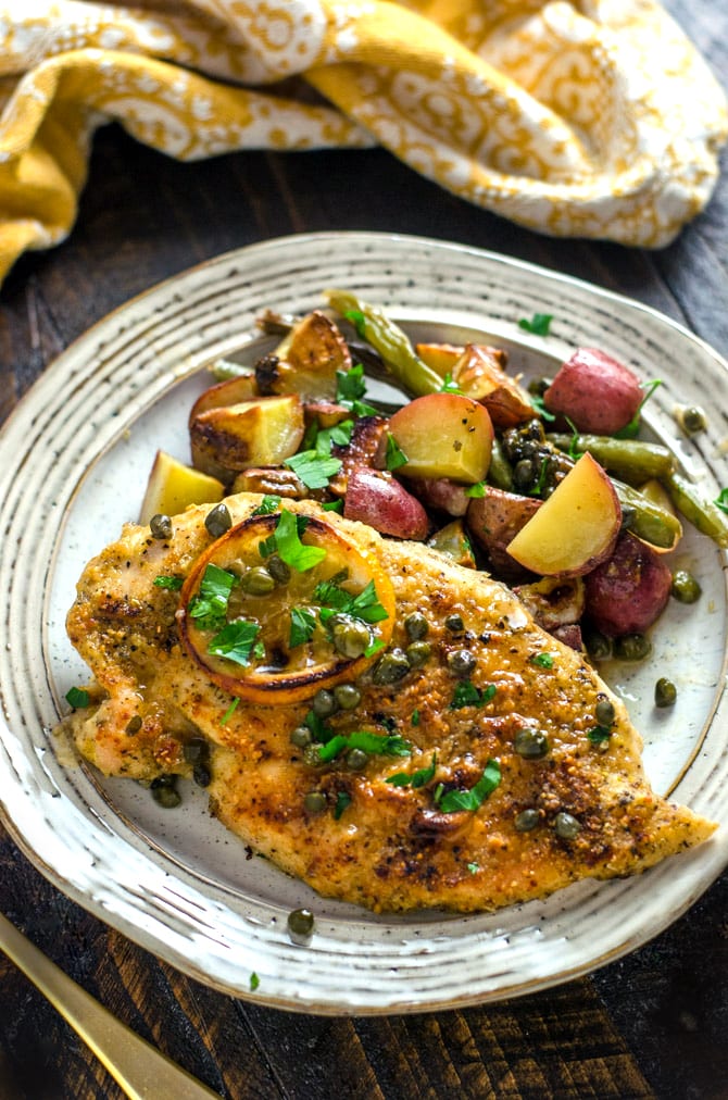 Chicken Piccata with Roasted Potatoes
