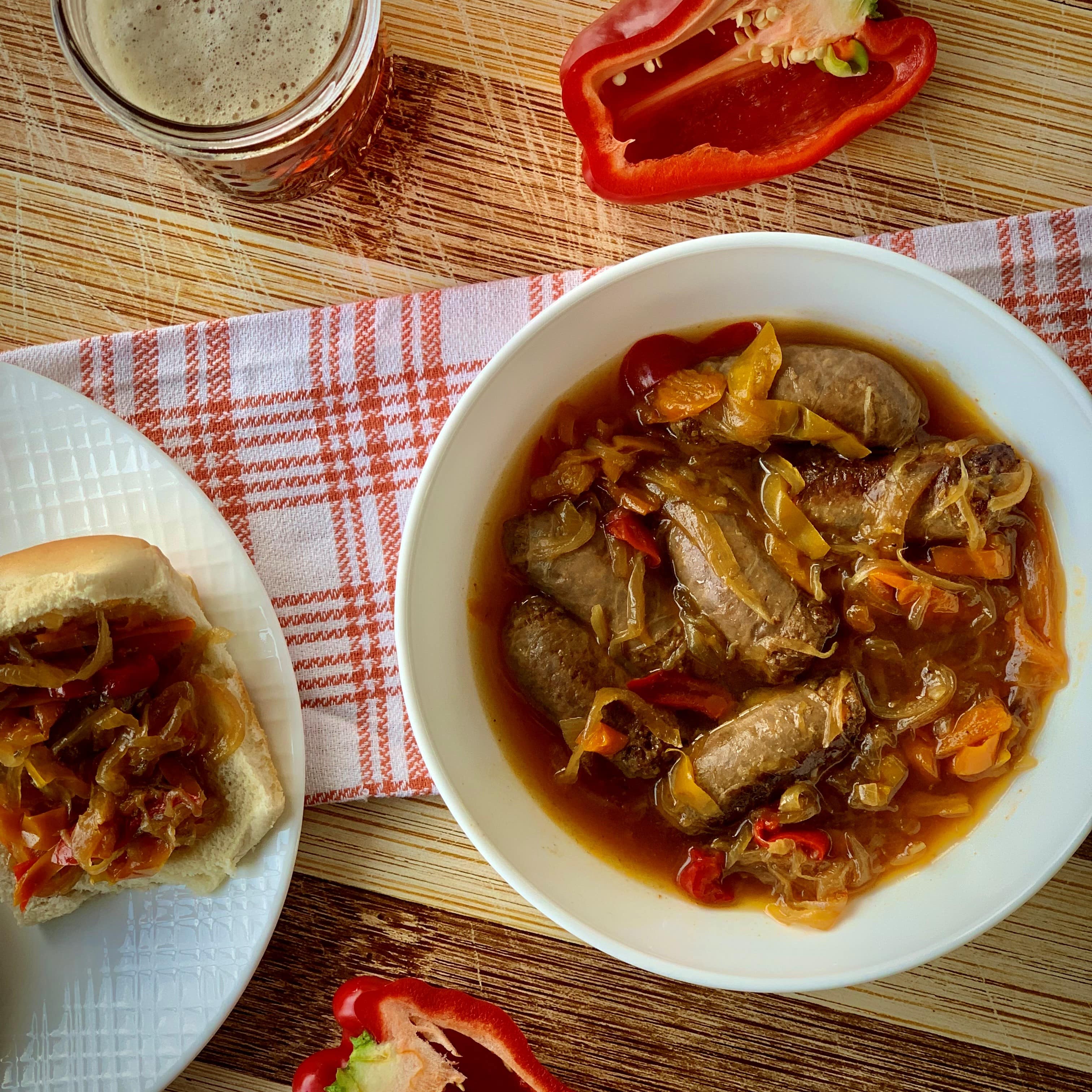 Beer-Braised Sausages