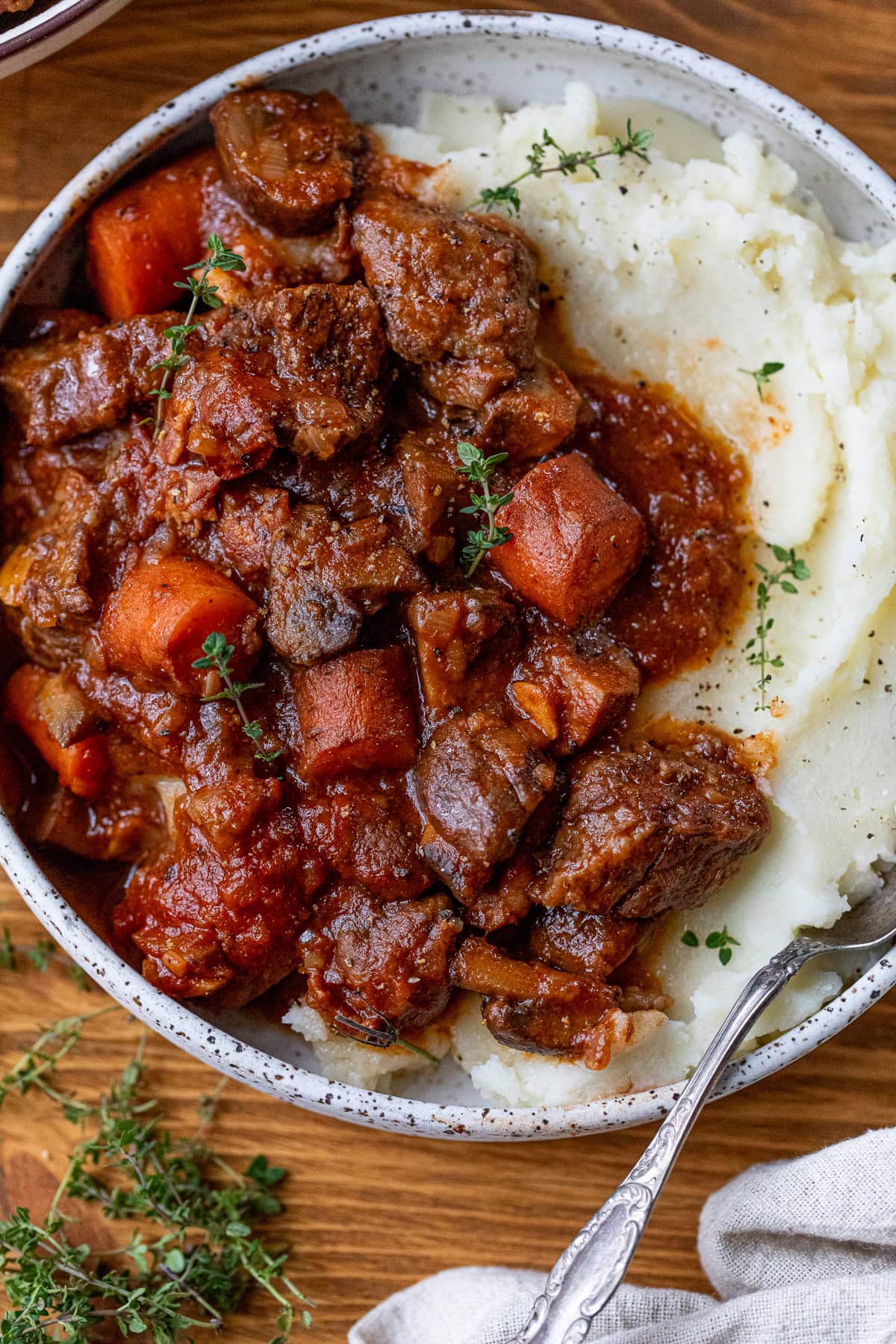 Beef Steak Tips Burgundy