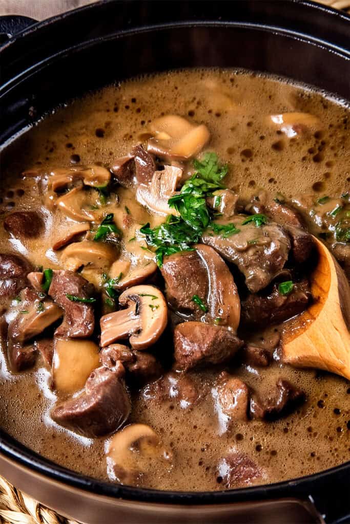Beef Bourguignon with Mushrooms