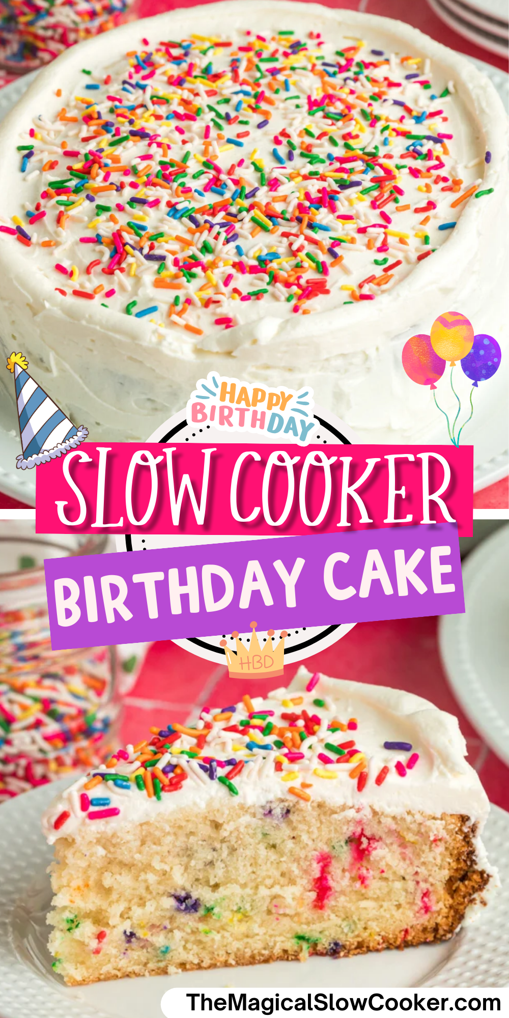 Slow Cooker Funfetti Cake