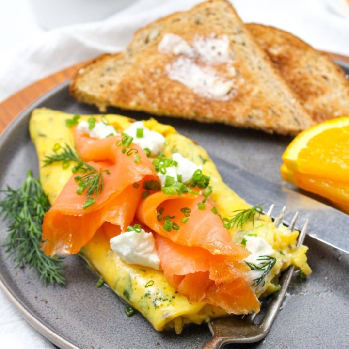 Smoked Salmon Omelet with Herbs