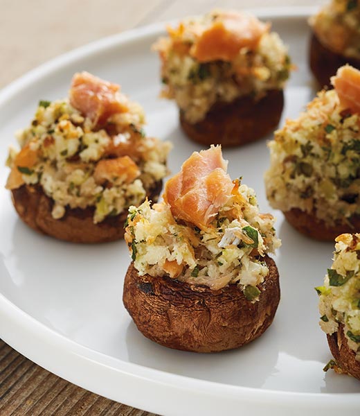 Smoked Salmon Stuffed Mushrooms