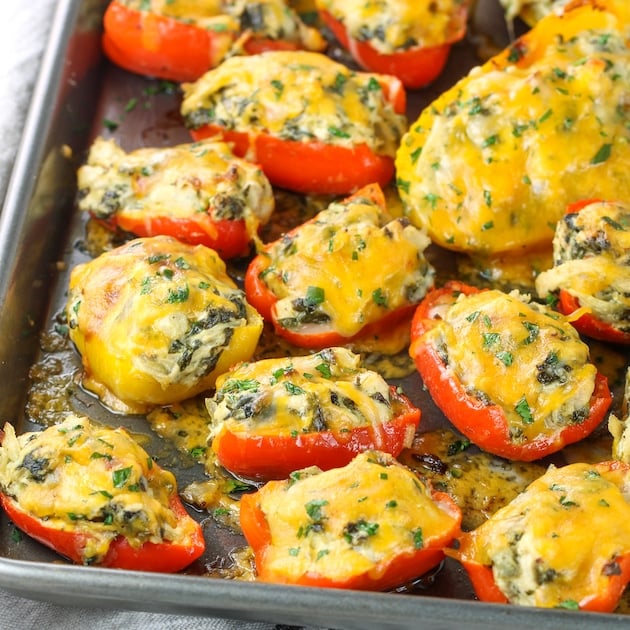 Chicken and Spinach Stuffed Peppers