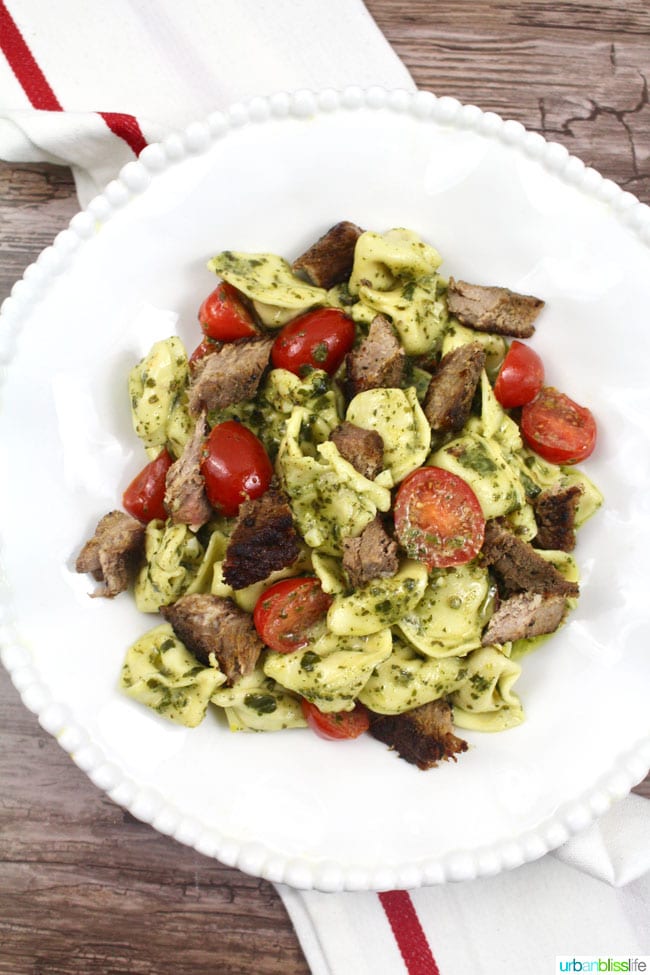 Beef Tortellini With Pesto Cream