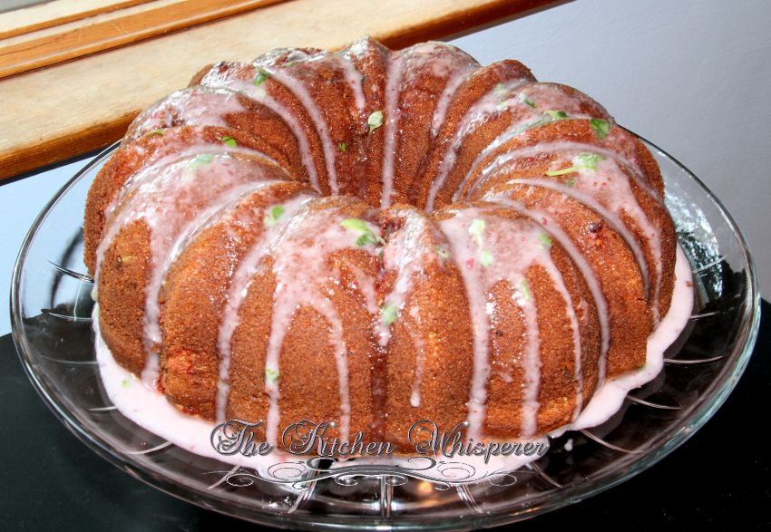 Strawberry Basil Bundt Cake