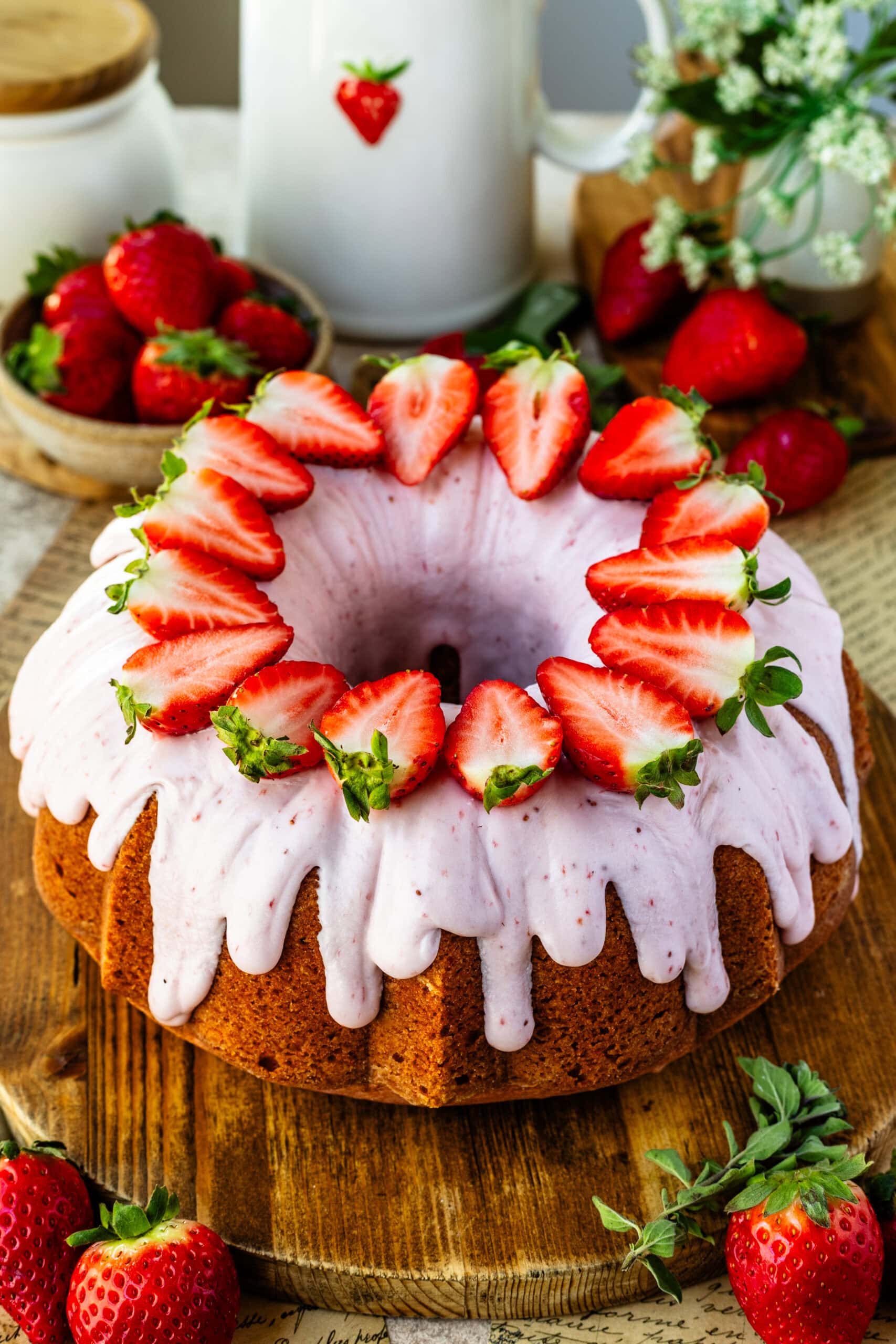 Strawberry Cream Bundt Cake