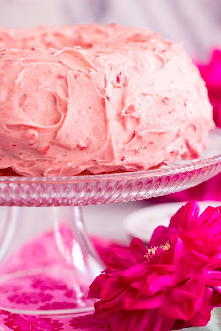 Strawberry Frosting Bundt Cake