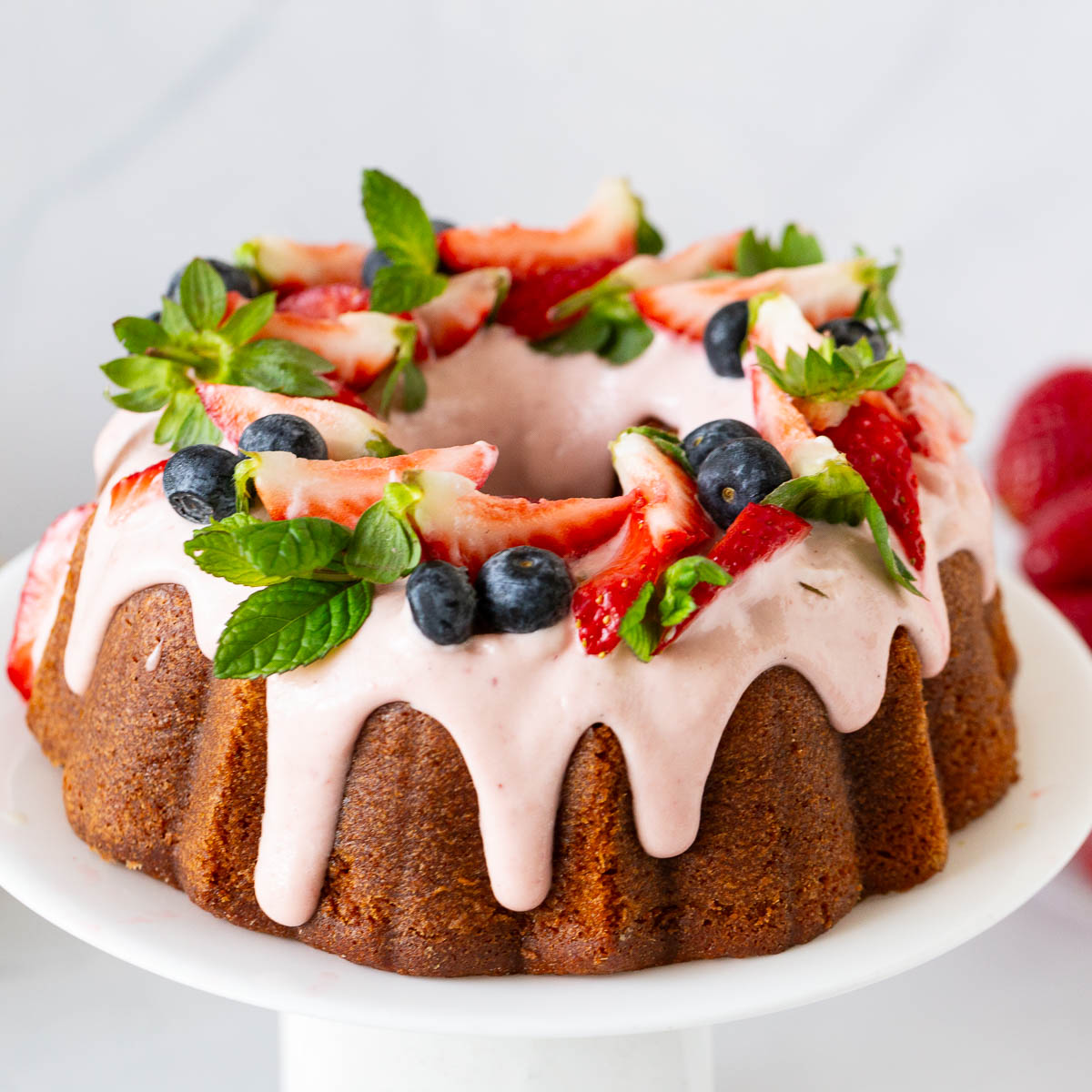 Strawberry Black Pepper Bundt Cake