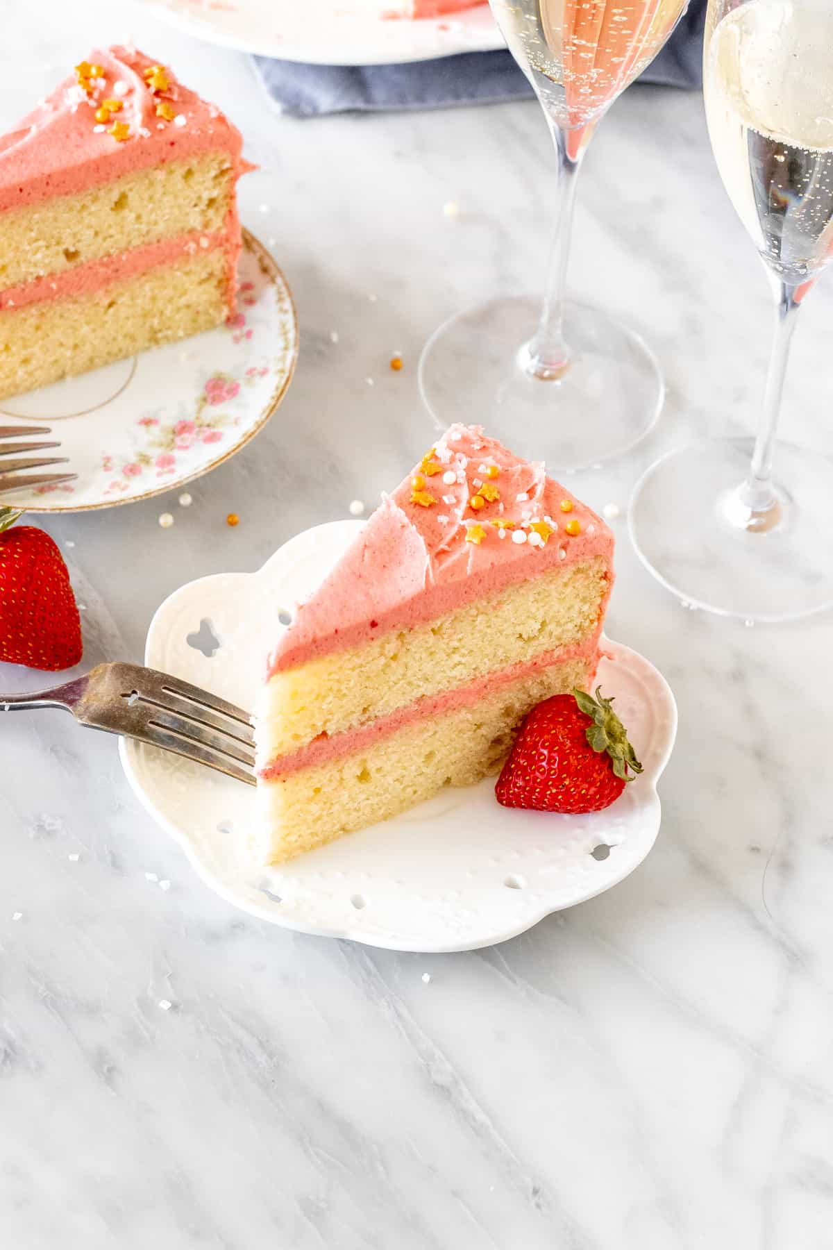 Strawberry Champagne Celebration Cake