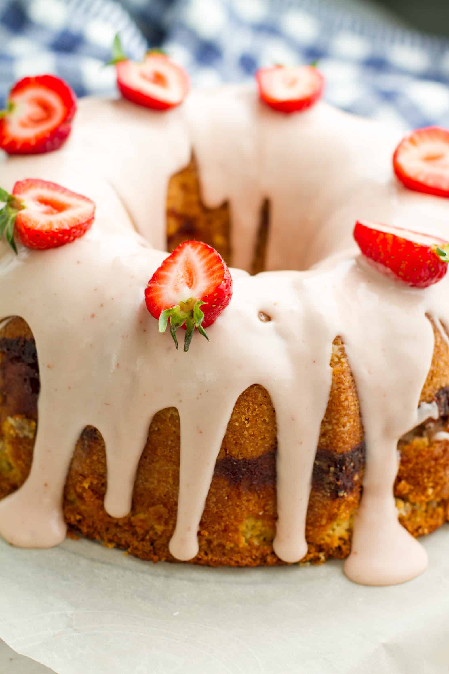 Strawberry Bourbon Bundt Cake