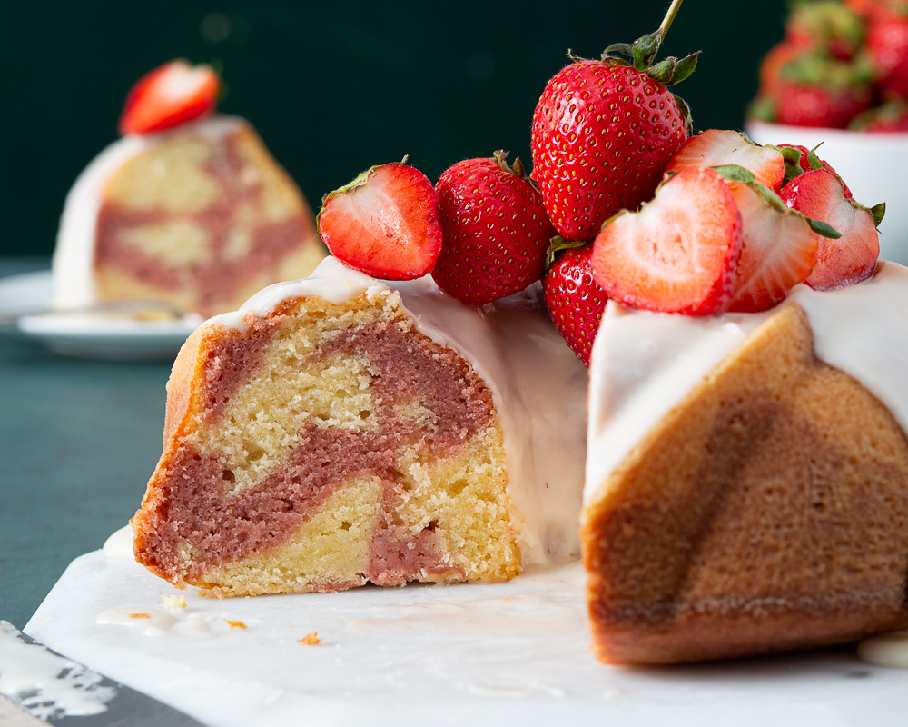 Strawberry Marble Bundt Cake