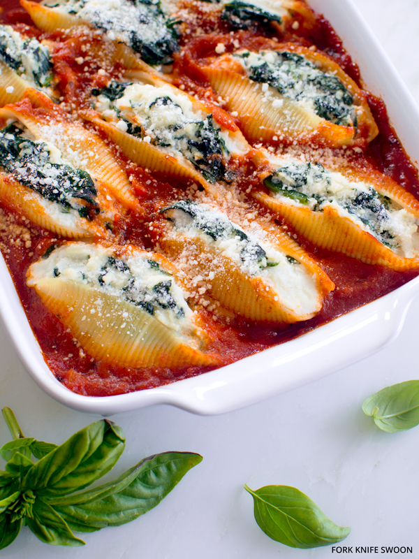 Spinach Ricotta Pasta Shells