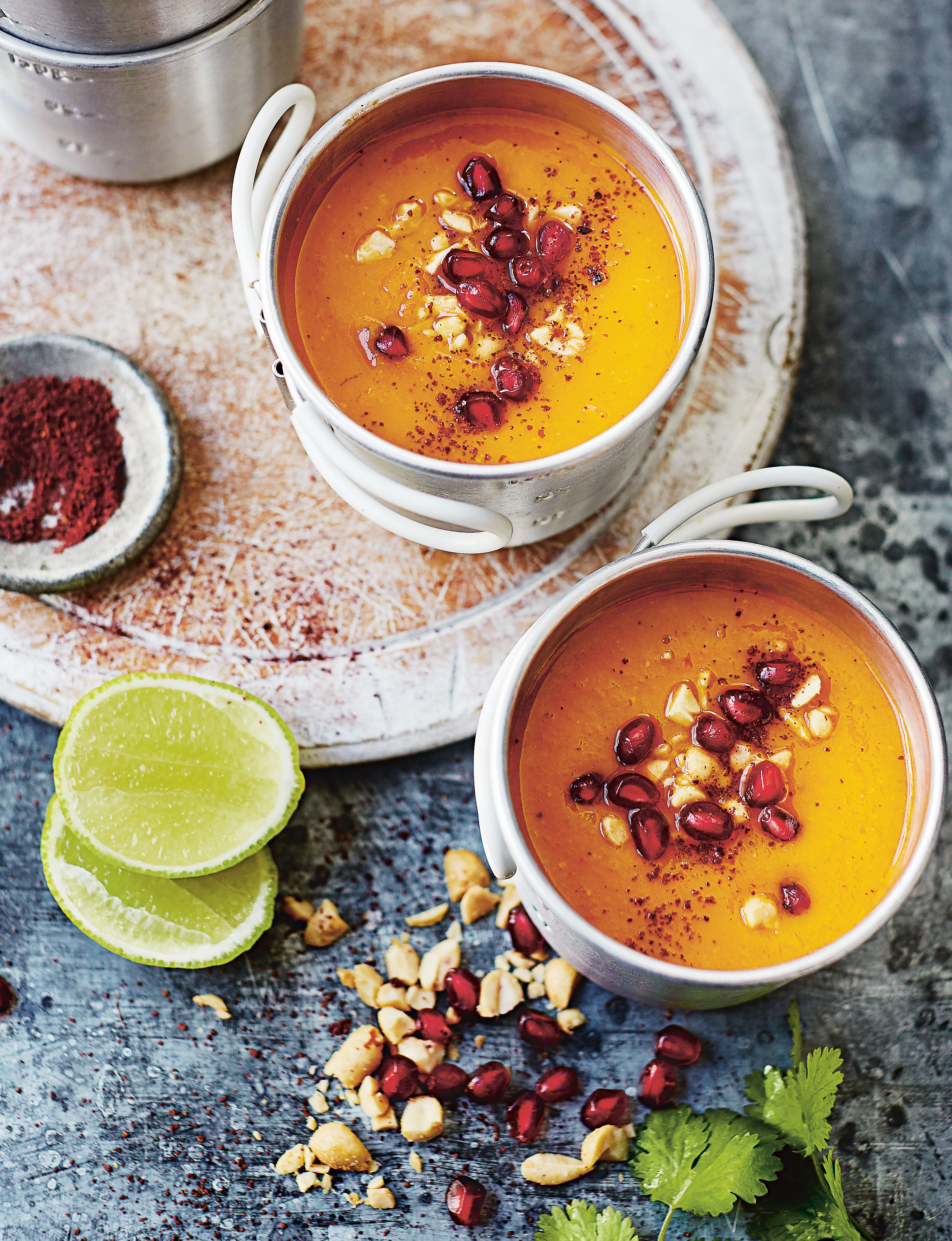 Pomegranate Seeds Topped Soup