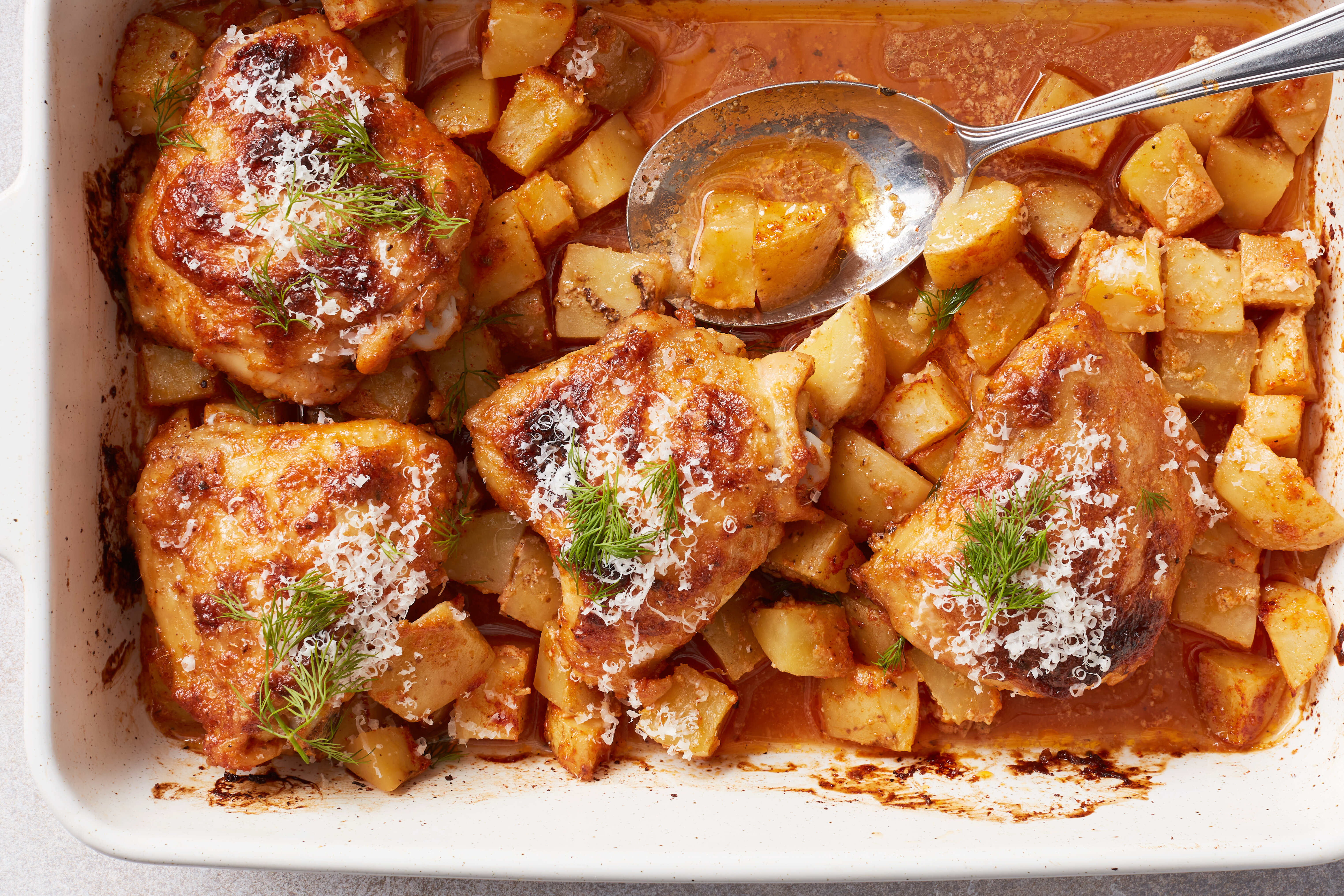 Crispy Garlic Parmesan Chicken Thighs