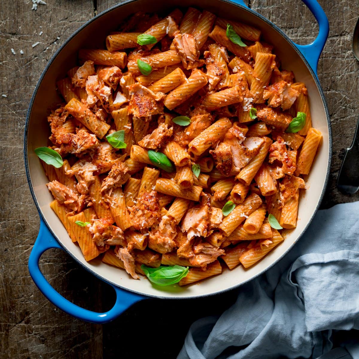 Mushroom Thyme Salmon Rigatoni