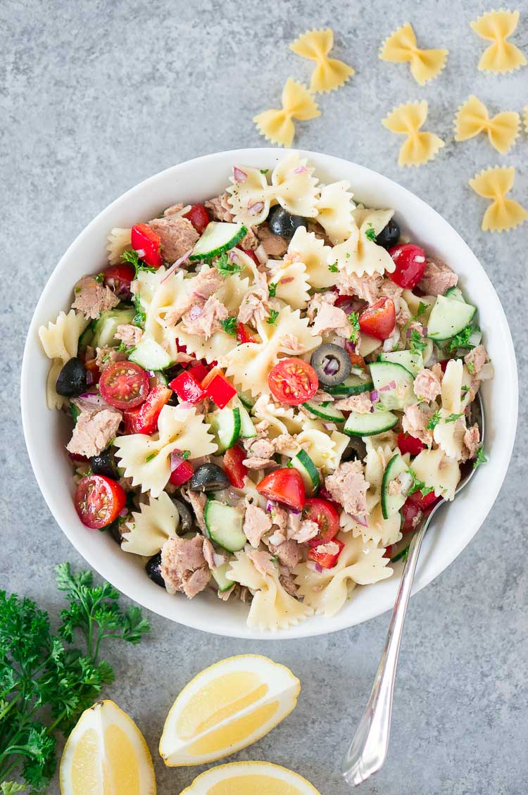 Cucumber Tomato Tuna Pasta