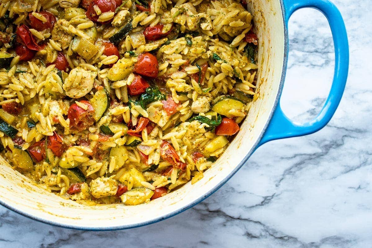 Chicken Orzo with Roasted Vegetables