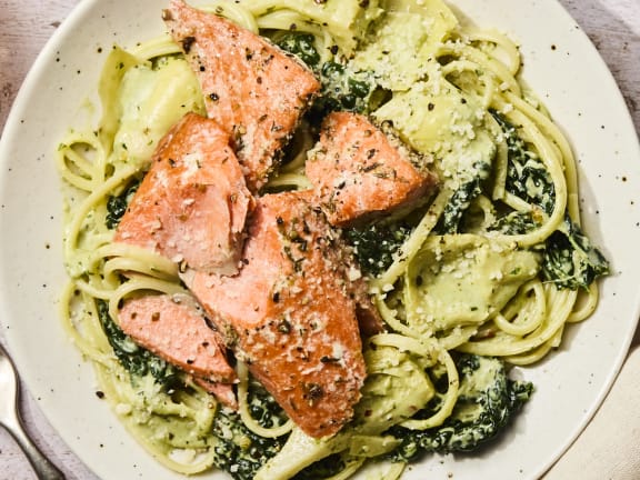 Artichoke Heart Salmon Pasta