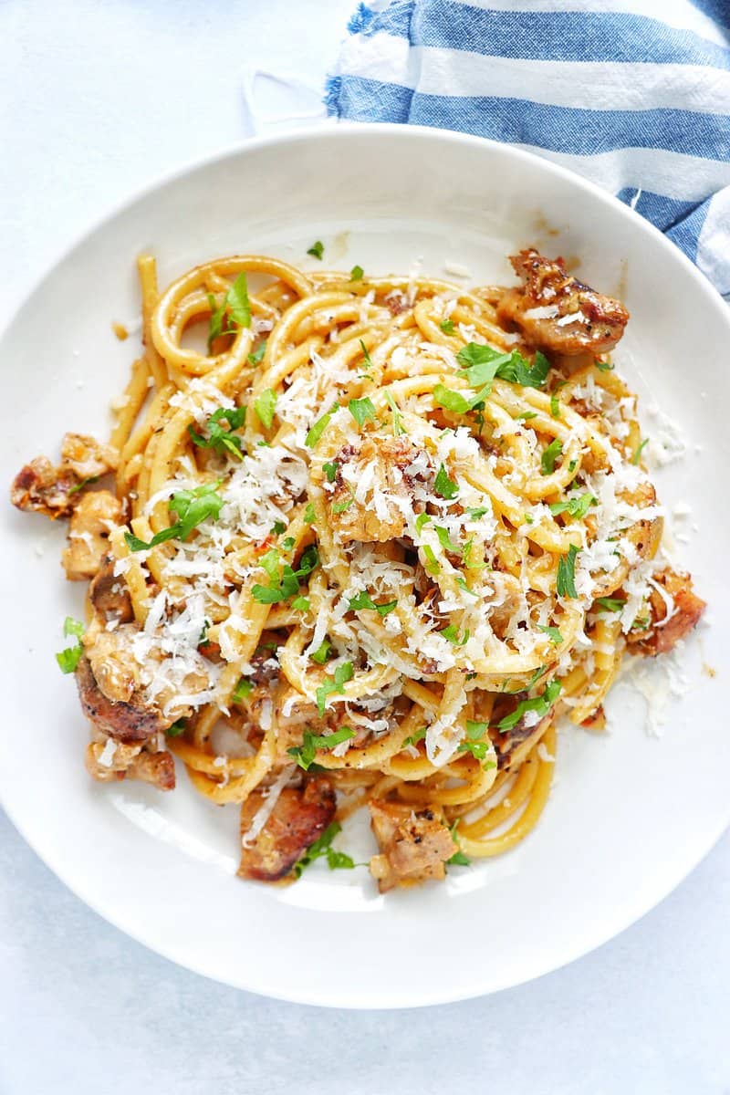 White Wine Herb Chicken Linguine