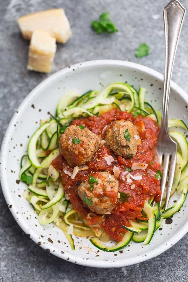 Zucchini Noodles with Meatballs