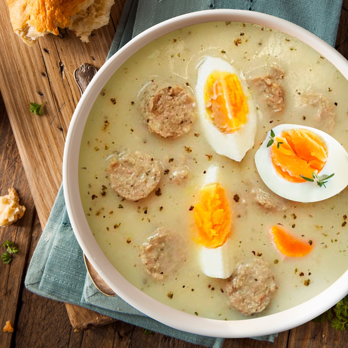 Polish Pickle Juice Meatball Soup