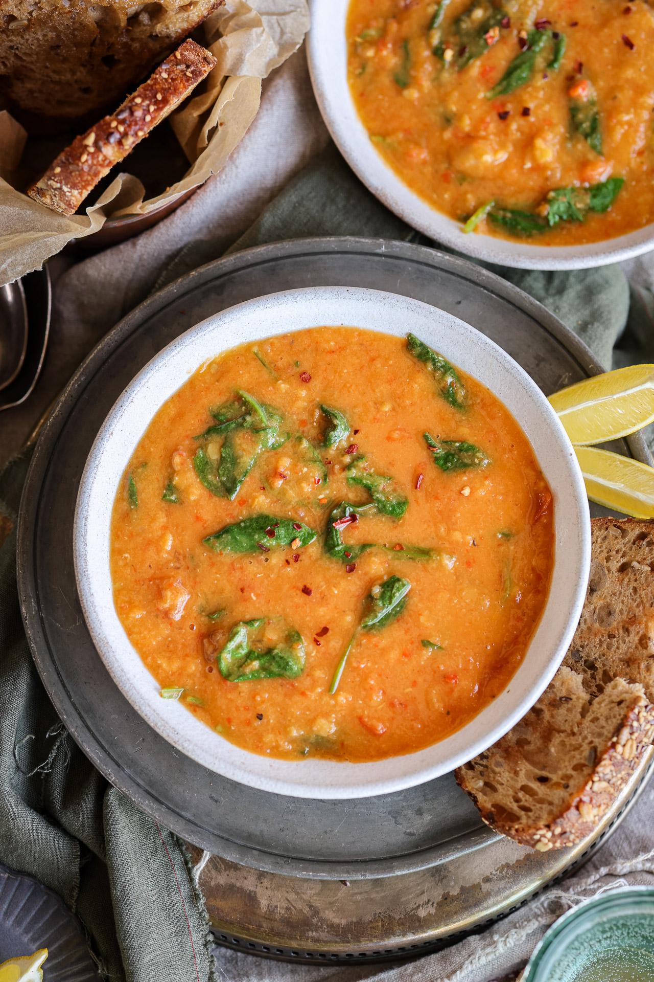 Red Lentil Spinach Curry