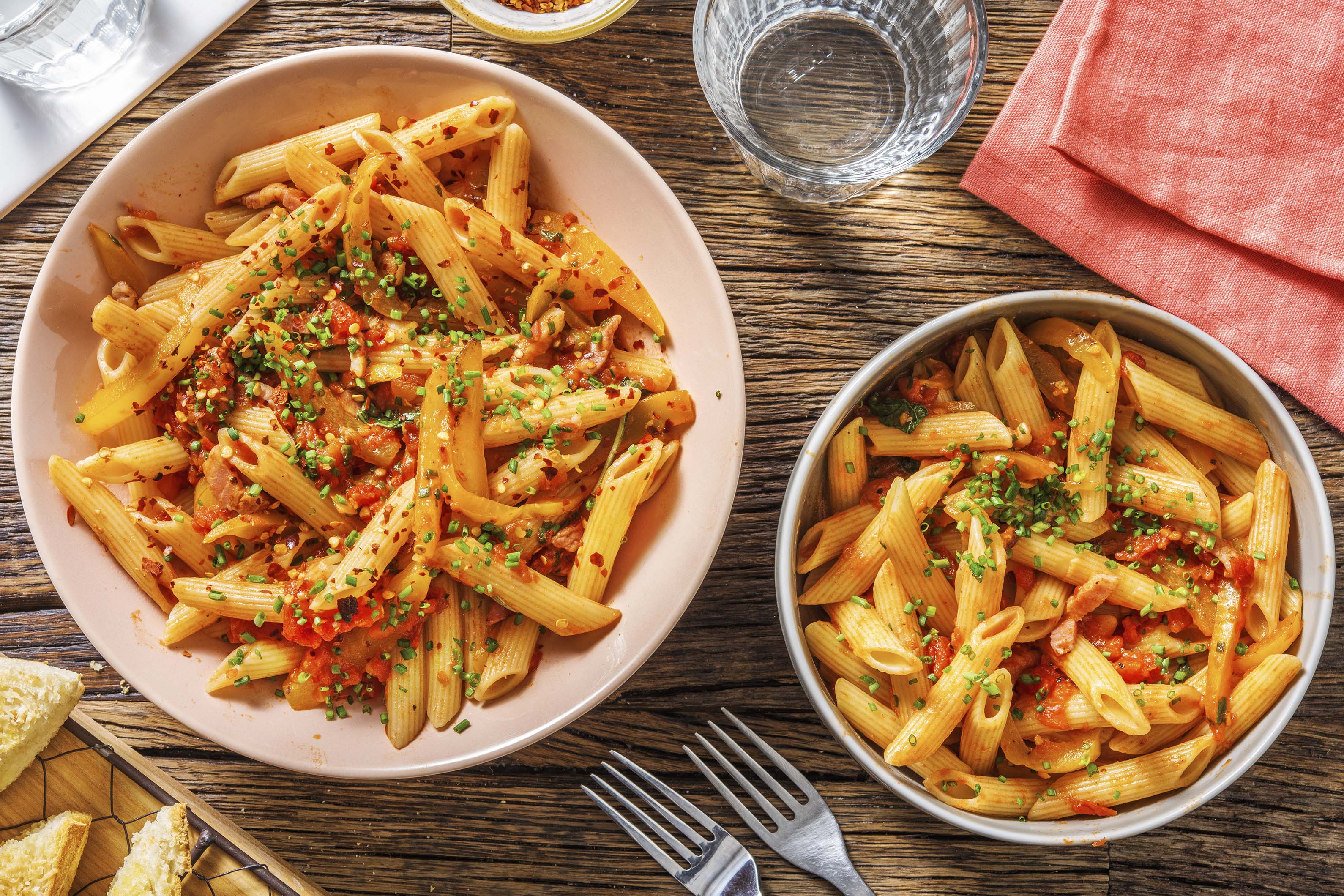 Penne all'Arrabbiata with Bacon