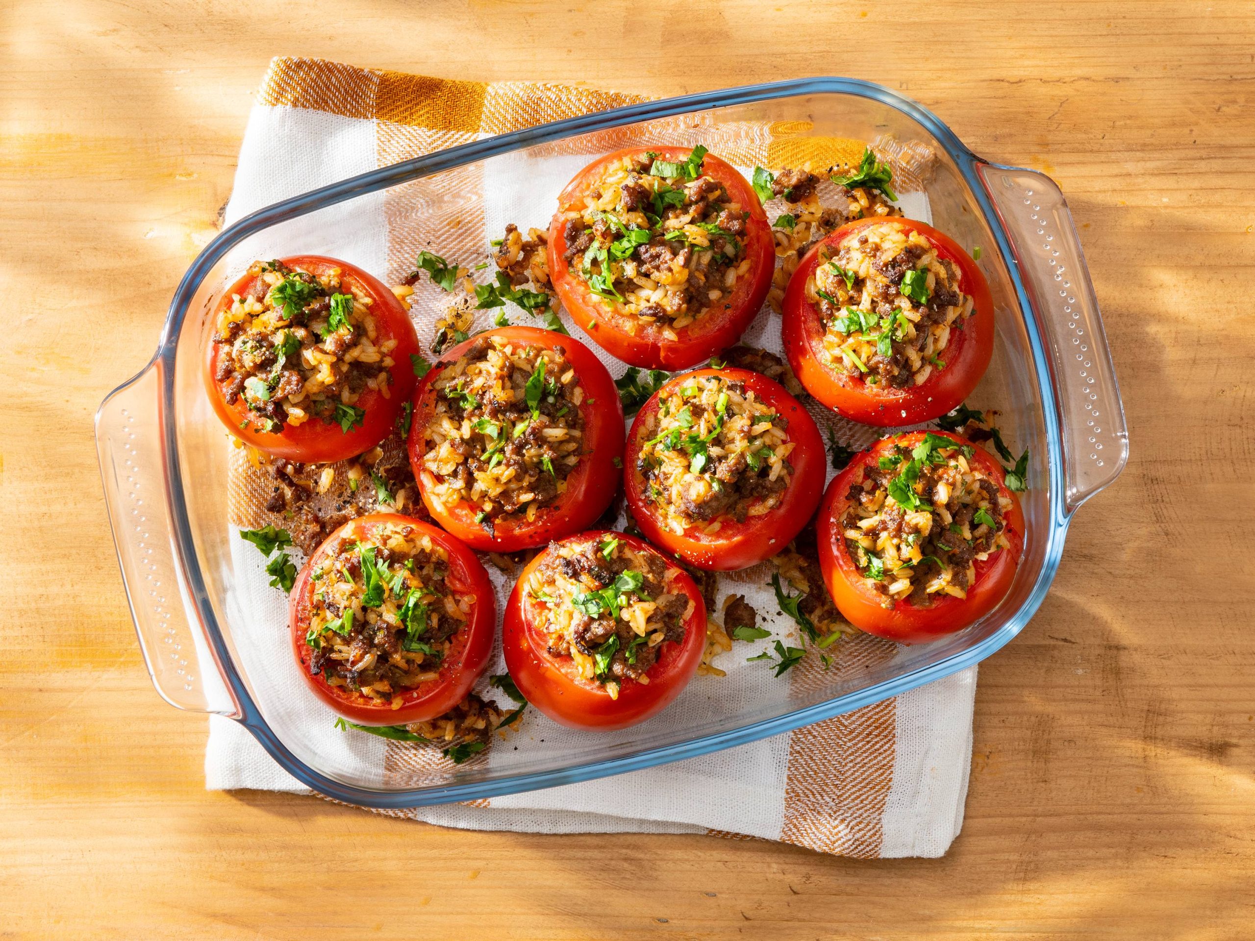 Beef and Rice Stuffed Tomatoes