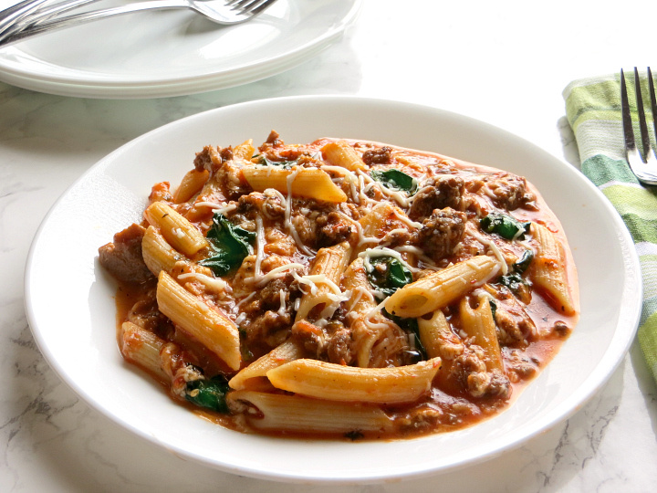 Beef and Spinach Pasta