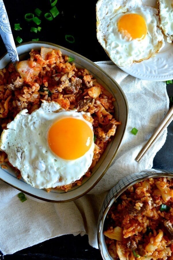 Kimchi Ground Beef Fried Rice
