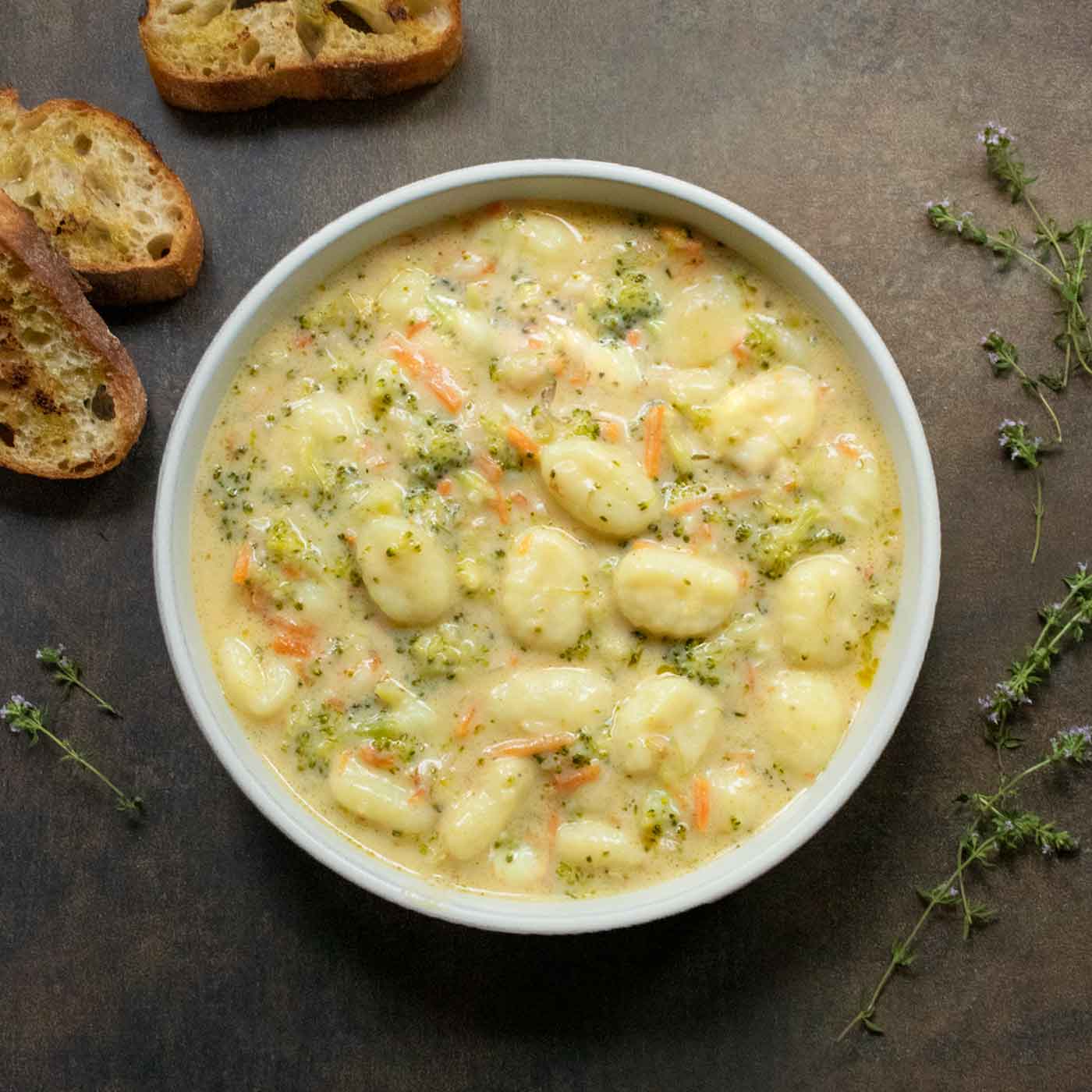 Broccoli Cheddar Gnocchi Chowder