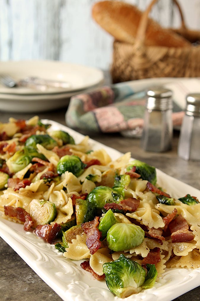 Brussels Sprouts and Bacon Linguine