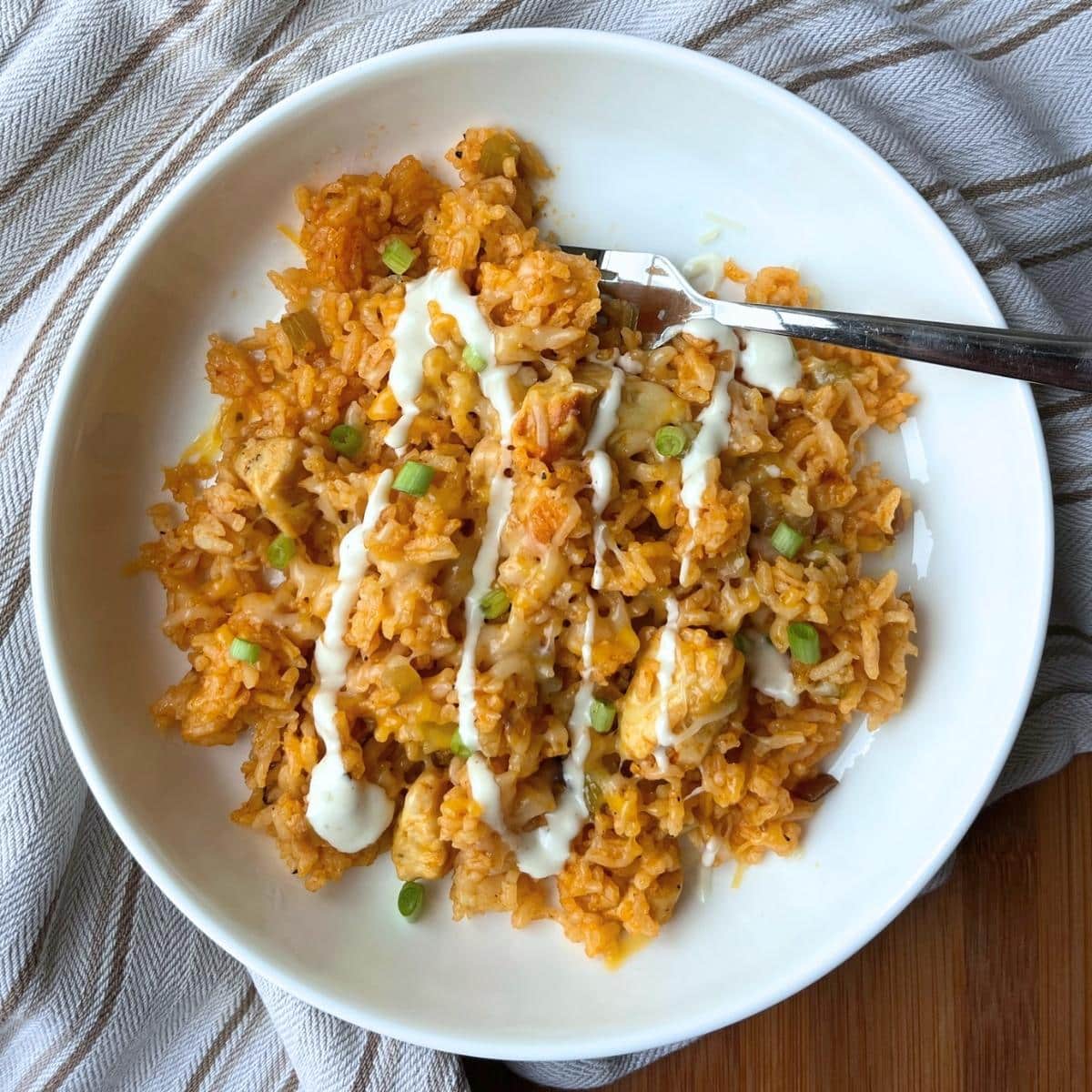 Buffalo Chicken Ranch Rice