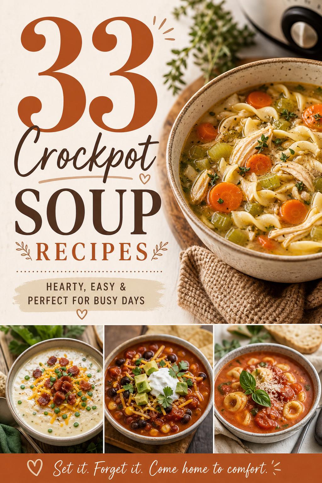 33 Crockpot Soup Recipes