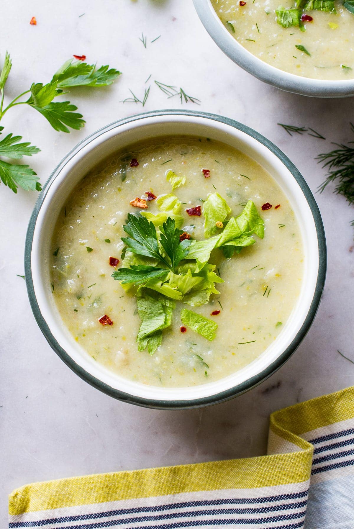 Celery Soup with Thyme and Garlic
