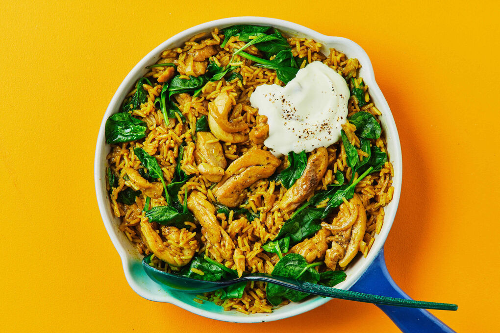 Chicken Spinach Biryani Fragrant Rice