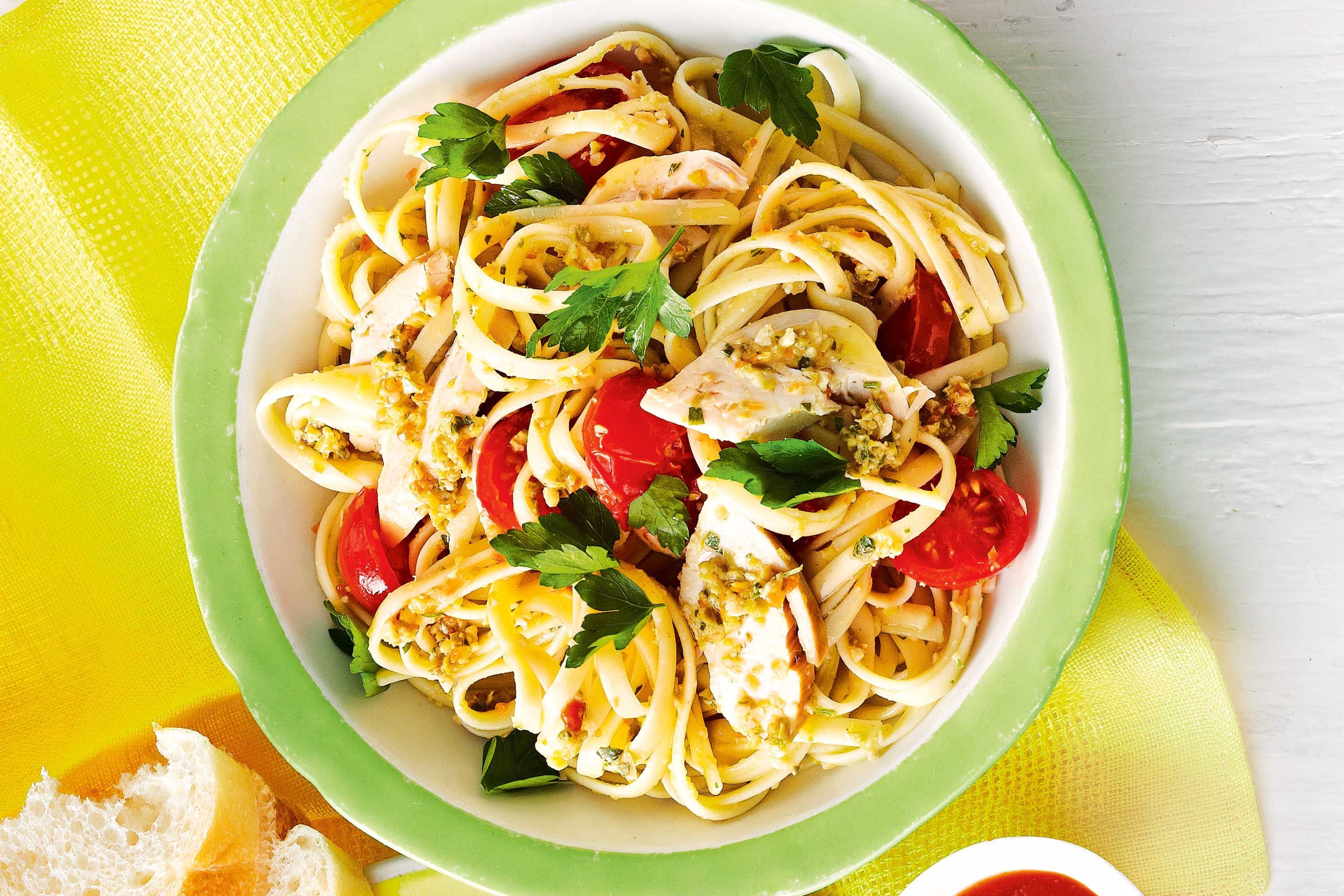 Olive Tapenade Chicken Linguine