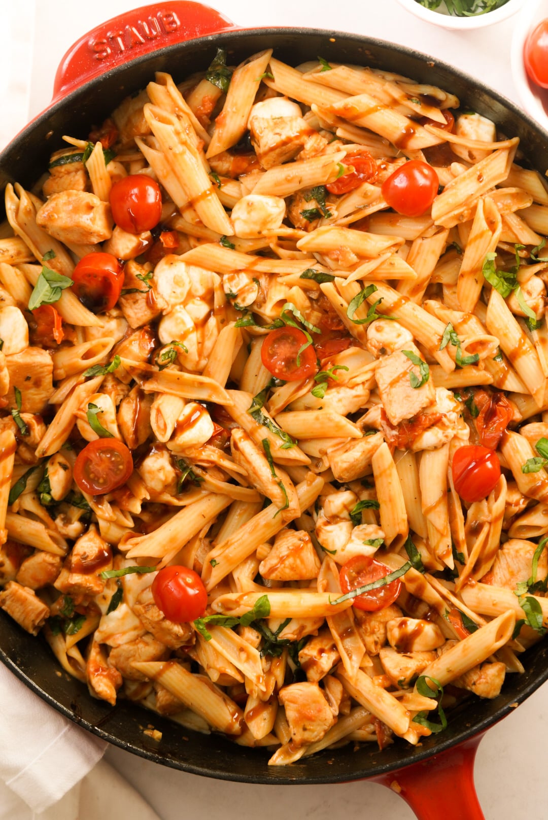 Balsamic Chicken Caprese Pasta